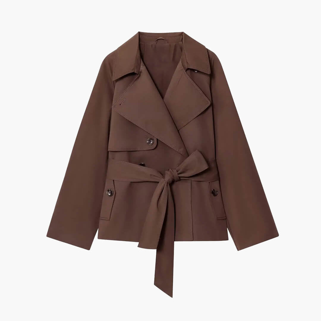 SOKYND Aliya Belted Short Trench Coat Coats & Jacketson1774219786678840331BrownXS