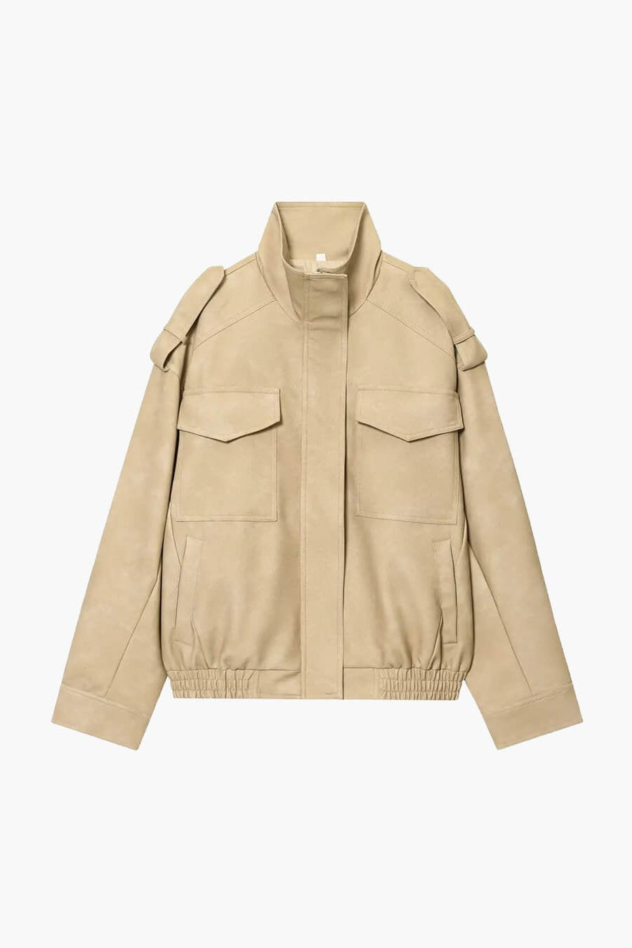 SOKYND Alyssa Suede Bomber Jacket Coats & JacketsMw1772777205907638494BeigeXS