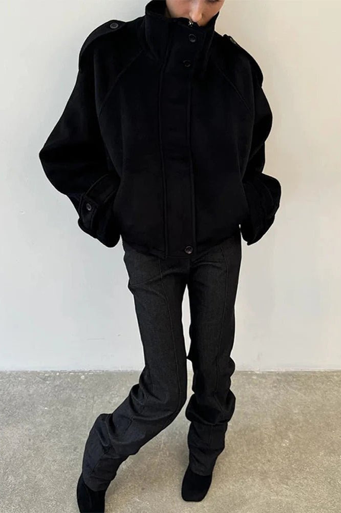 SOKYND Anna Cropped Wool Blend Coat JacketsSOKYND-299607-BLA-XS-36343BlackXS
