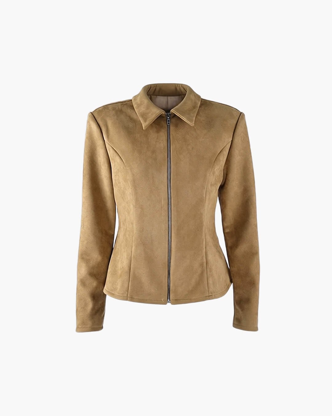 SOKYND Belle Faux Suede Jacket in Beige