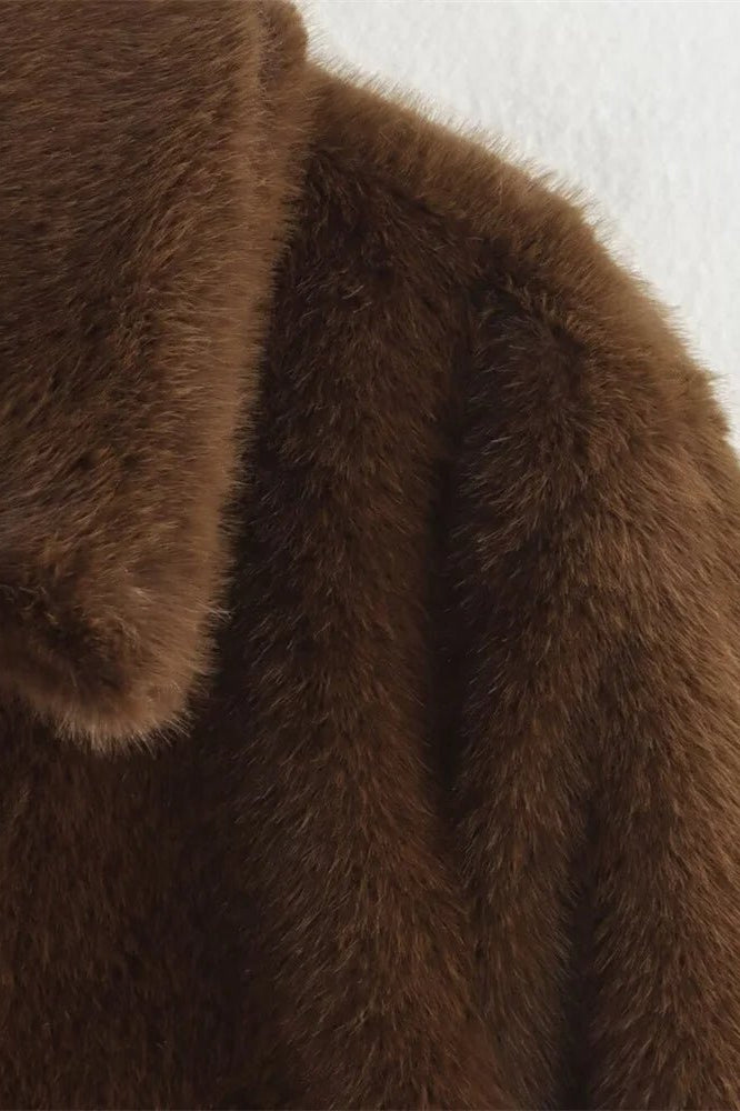 SOKYND Brittany Faux Fur Jacket Coats & JacketsSu1767356248756531430BrownM