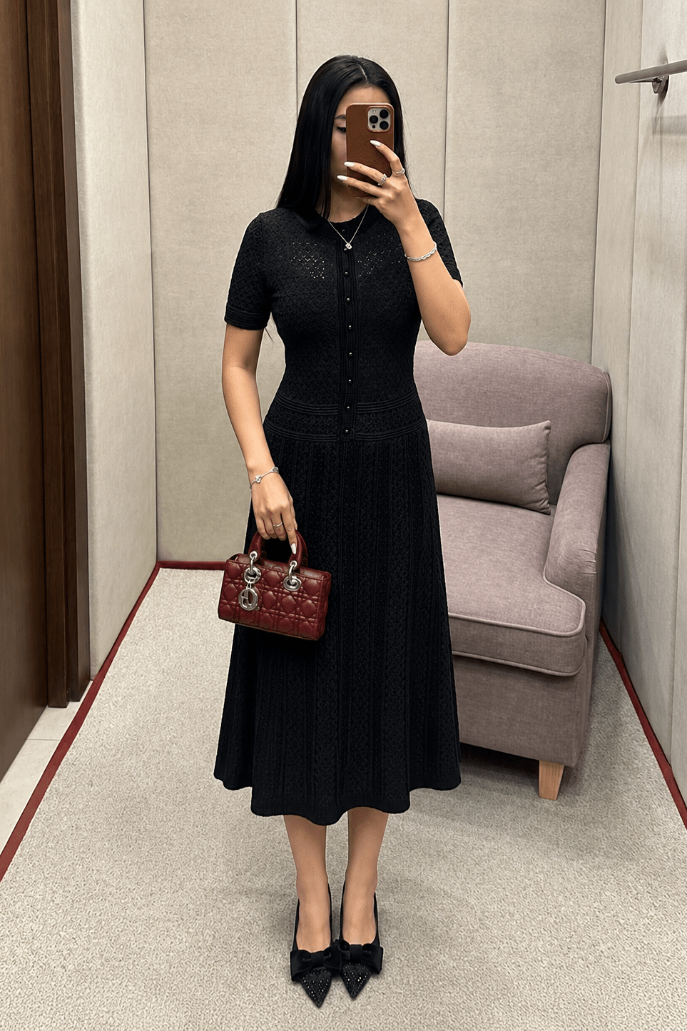 SOKYND Brynn Half Button Knitted Midi Dress DressesSOKYND-785431-BLA-XS-58967BlackXS