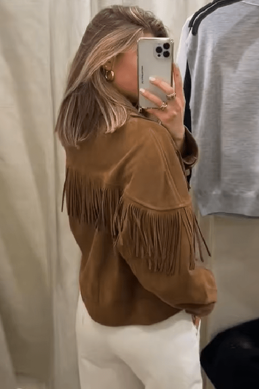 SOKYND Denise Faux Suede Lapel Cropped Jacket JacketSOKYND-611095-M-OS-87063M