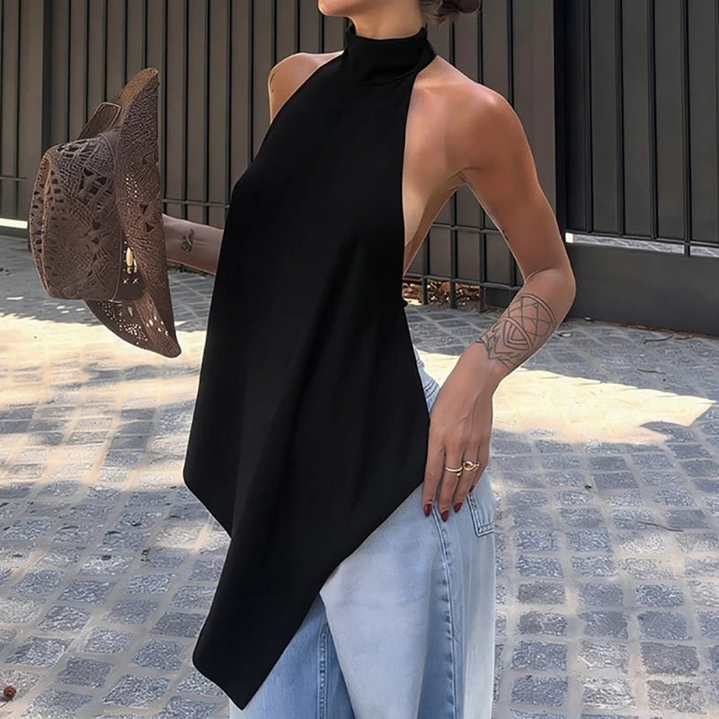 SOKYND Ellen Backless Halter Top TopSOKYND-682903-BLA-S-28535BlackS