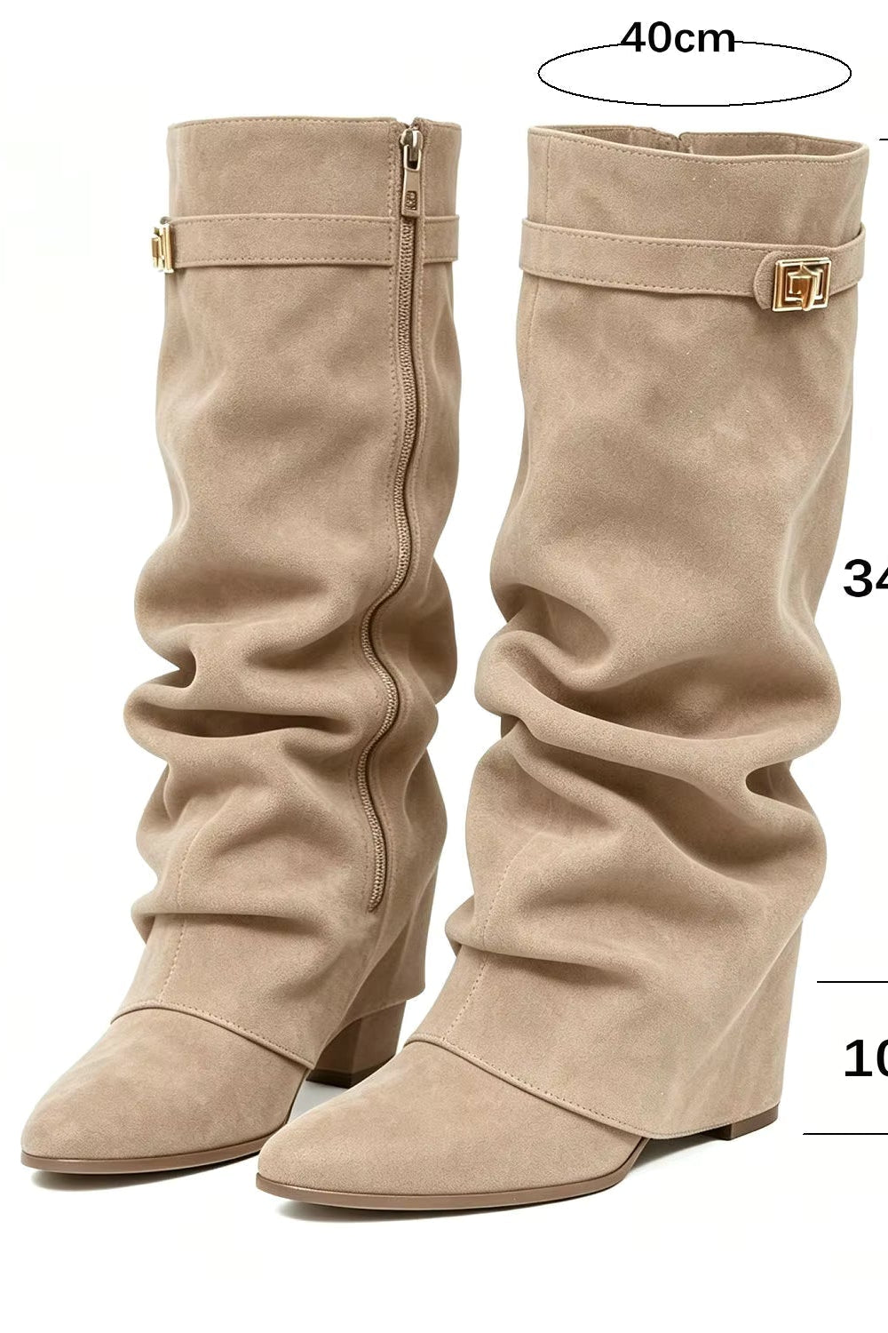 SOKYND Gloria Slouchy Faux Suede Knee High Boots BootsSOKYND-752535-BRO-34-17175Brown34