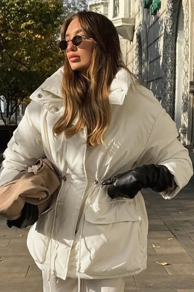SOKYND Hanna Stand Collar Padded Puffer Coat CoatSOKYND-983063-BEI-S-89207BeigeS
