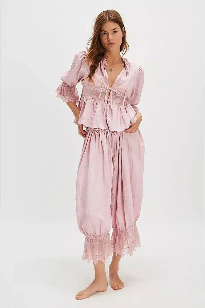 SOKYND Jasmine Lace Lantern Suit Matching SetsSOKYND-950999-PIN-S-45623PinkS