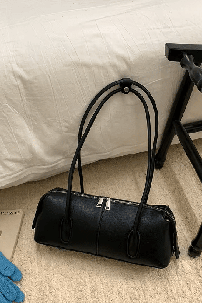 SOKYND Jessica Cylindrical Leather Shoulder Bag BagSOKYND-703639-BLA-OS-47319Black