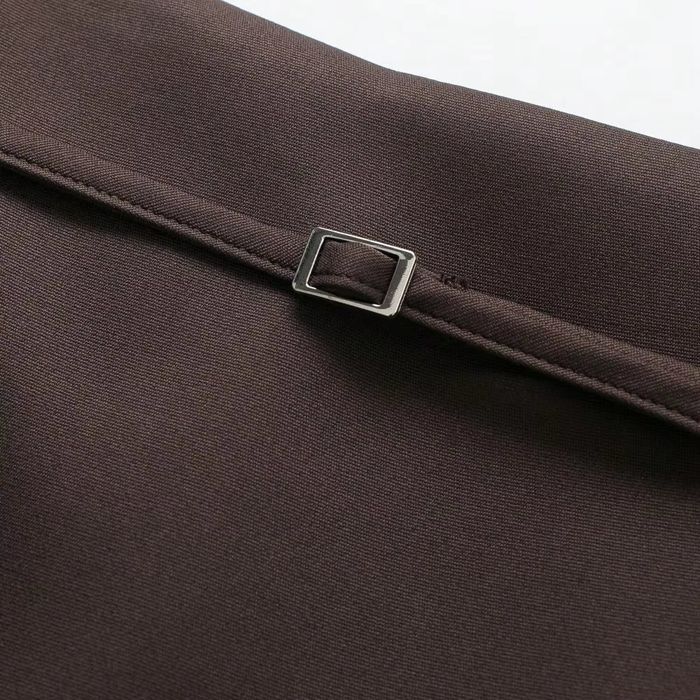 SOKYND Joanna Side Zip Skort Belt Details ShortsCoffeeXS