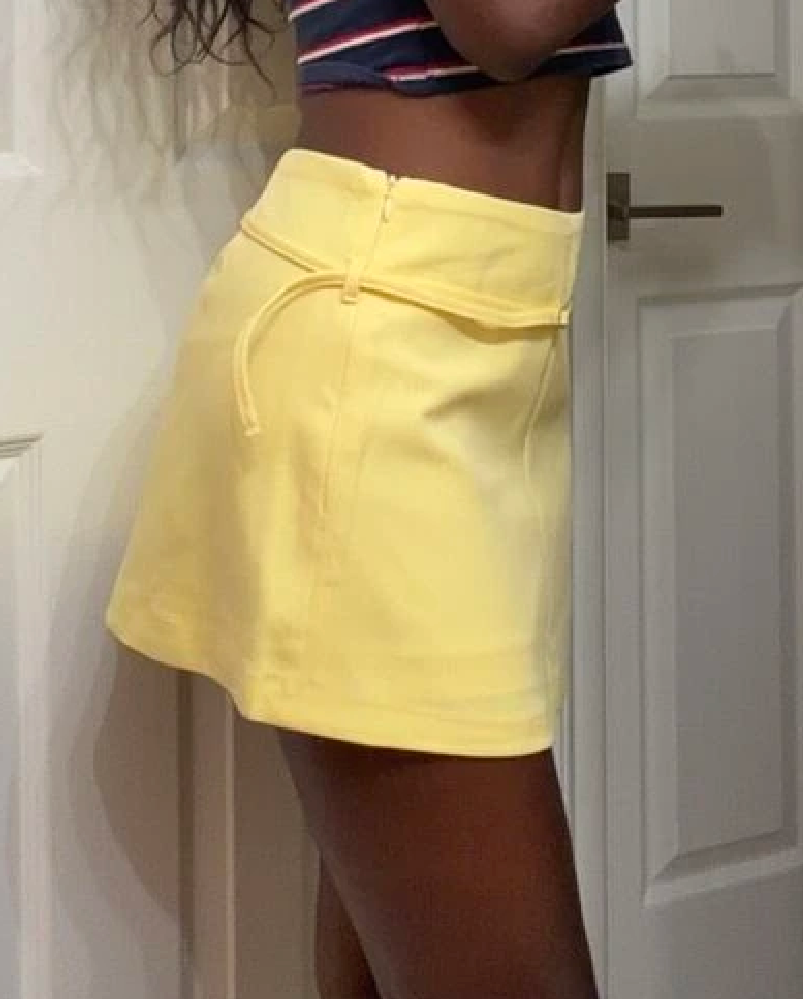 SOKYND Joanna Side Zip Skort Belt Details ShortsSOKYND-090135-NAV-XS-10551YellowXS
