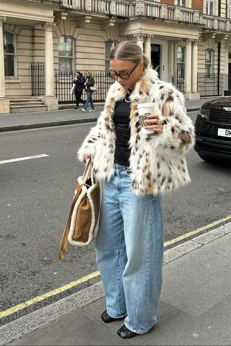 SOKYND Josephine Leopard Faux Fur Coat Coats & Jacketshu1767625273836626982White LeopardXS