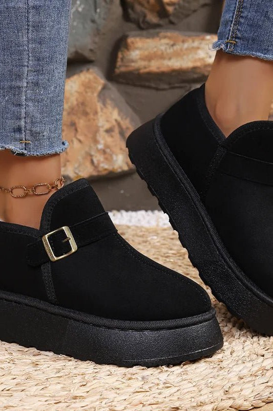 SOKYND Lena Slip-On Suede Platform Ankle Booties ShoesSOKYND-016215-BLA-37-63319Black37