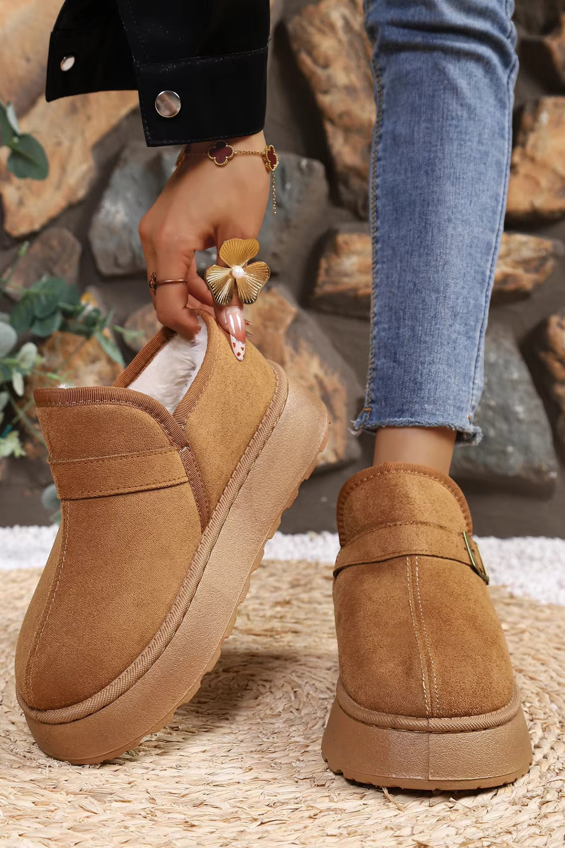 SOKYND Lena Slip-On Suede Platform Ankle Booties ShoesSOKYND-016215-ORA-38-58231Camel38