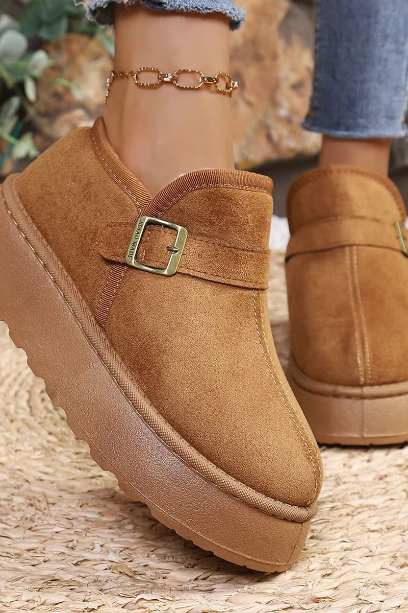 SOKYND Lena Slip-On Suede Platform Ankle Booties ShoesSOKYND-016215-ORA-40-23767Camel40