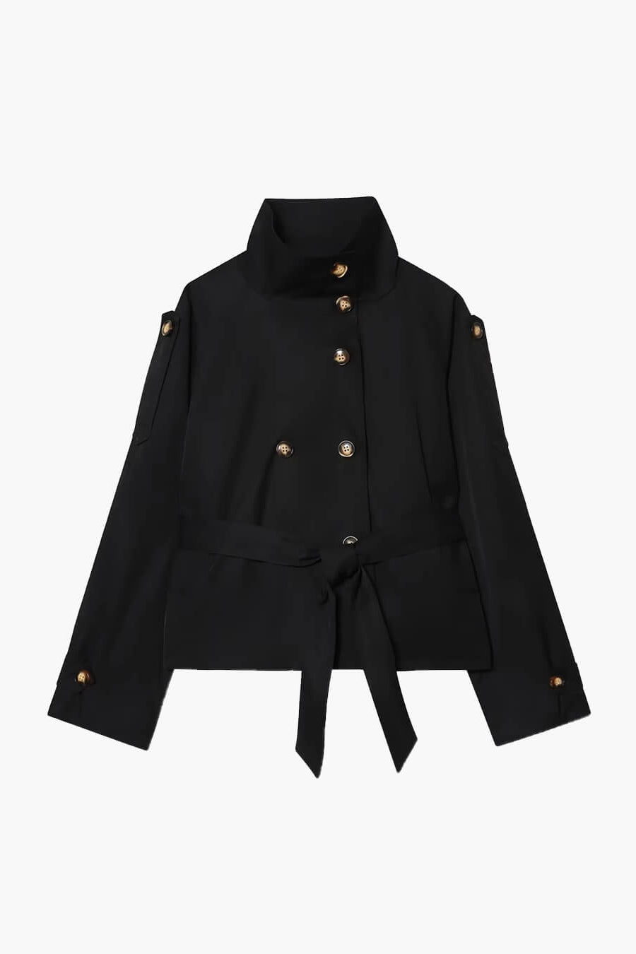 SOKYND Lisette Cropped Trench Coat Coats & JacketsmI1767625273838550251BlackS