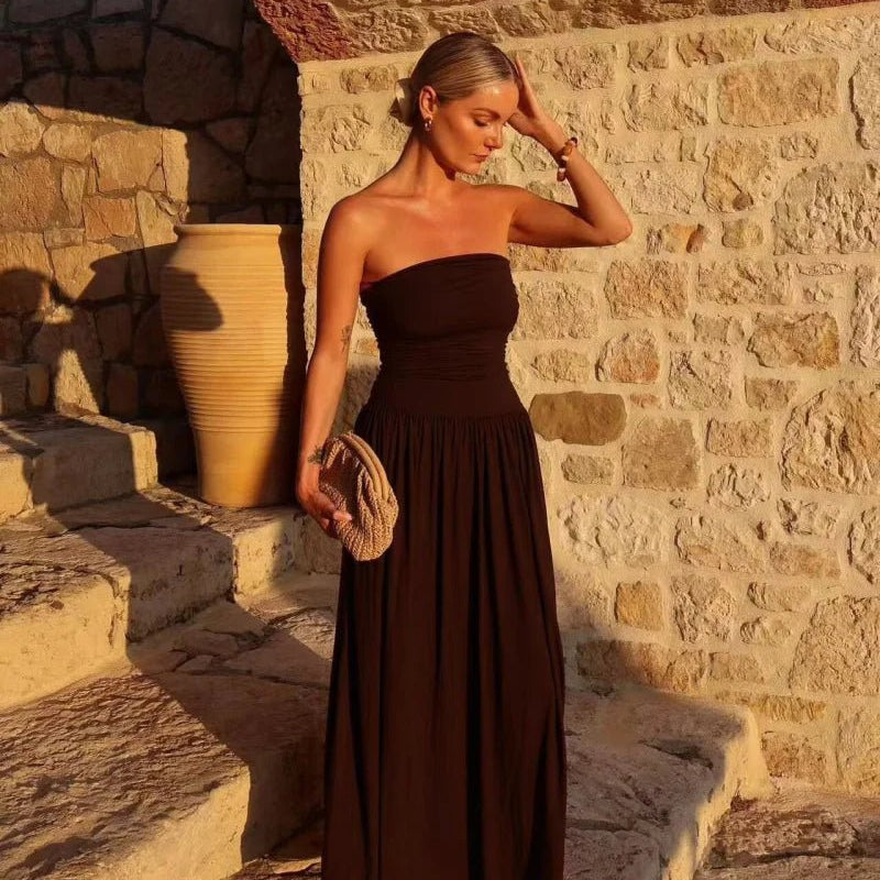 SOKYND Luz Strapless Ruched Maxi Dress Dressesvn1774219786668230346S