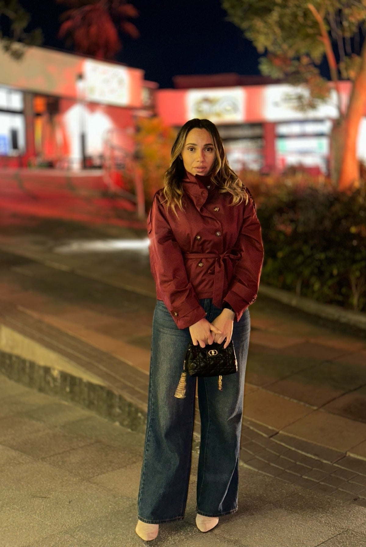 SOKYND Mara Stand Collar Crop Trenchcoat Coats & JacketspJ1774219786665032753BurgundyM