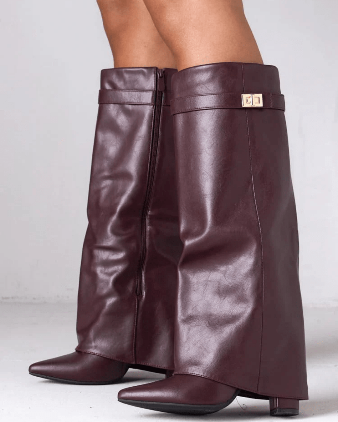SOKYND Mariella High Boots Bootsgw1767356248743569199Burgundy Leather42