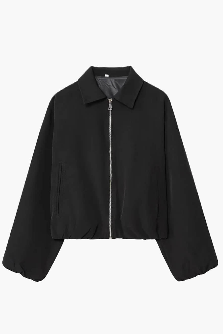 SOKYND Meera Puff Sleeve Bomber Jacket Coats & JacketsBlackXS
