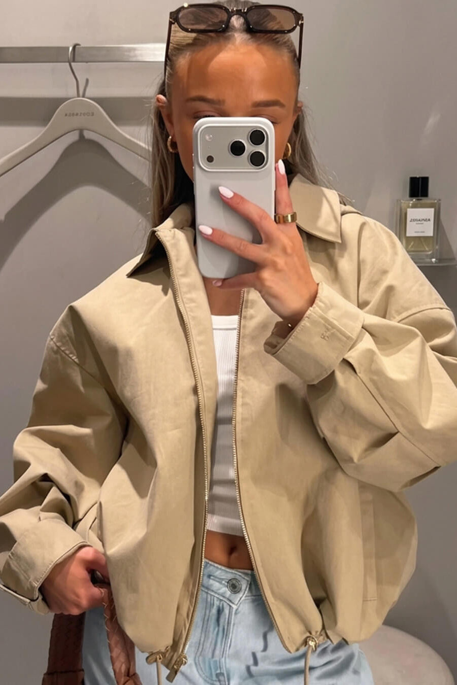 SOKYND Nicole Hooded Zip Jacket JacketSOKYND-213655-BEI-S-72503BeigeS