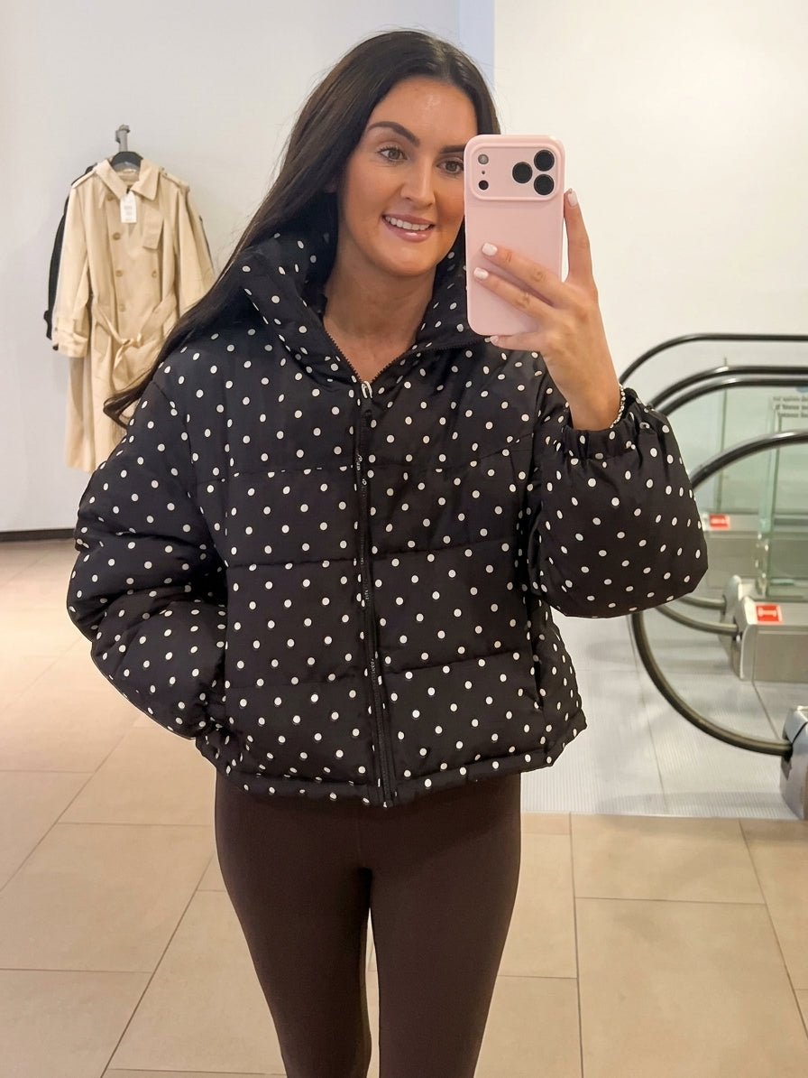 SOKYND Nora Polka Dot Cropped Puffer Jacket JacketSOKYND-588503-XS-OS-20695XS