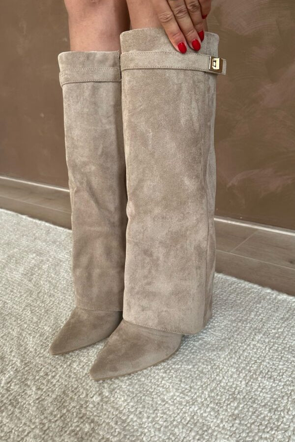 SOKYND Odelie Suede Boots ShoeszB1767625273827811191Taupe40