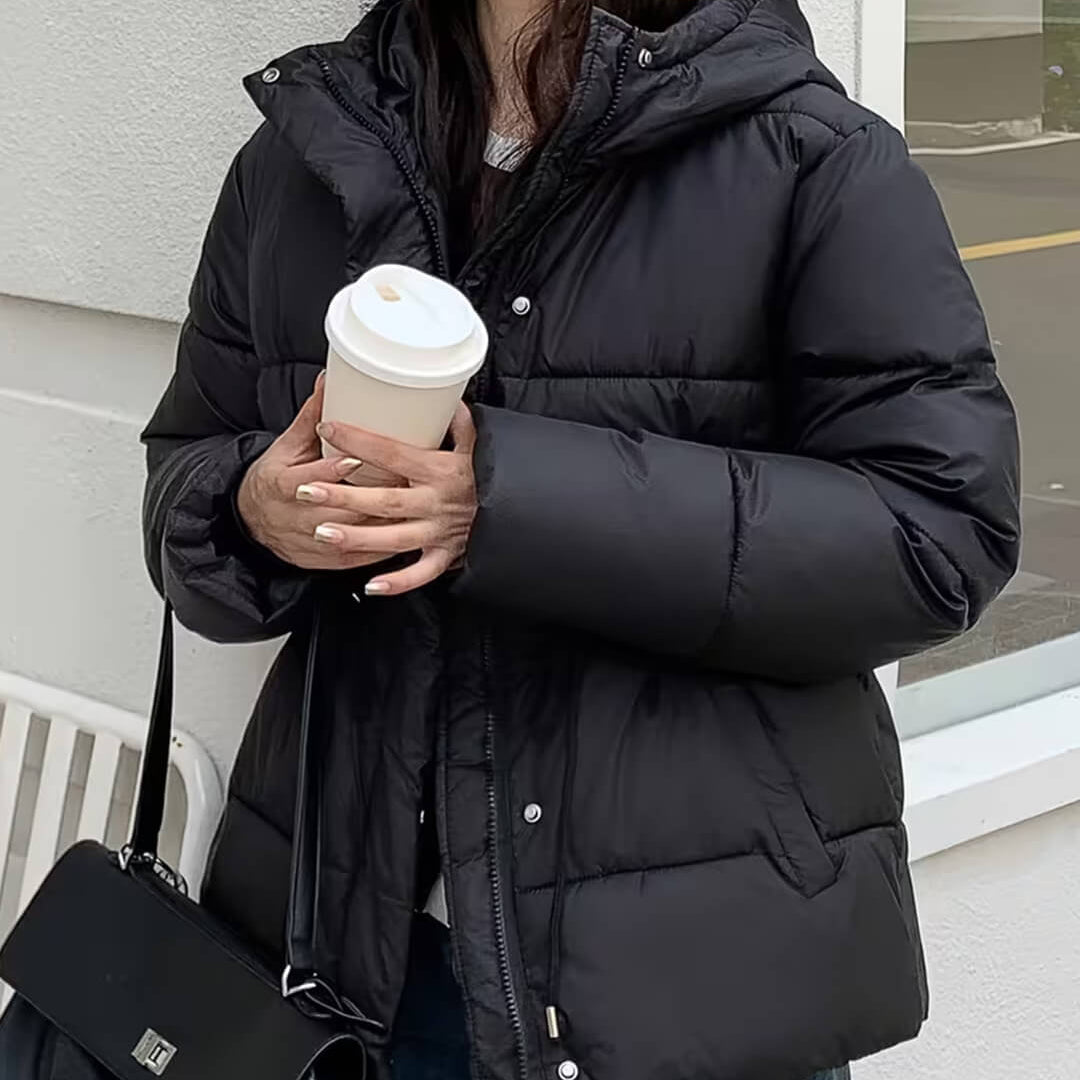 SOKYND Olivia Oversized Drawstring Waist Puffer Jacket JacketBlackS