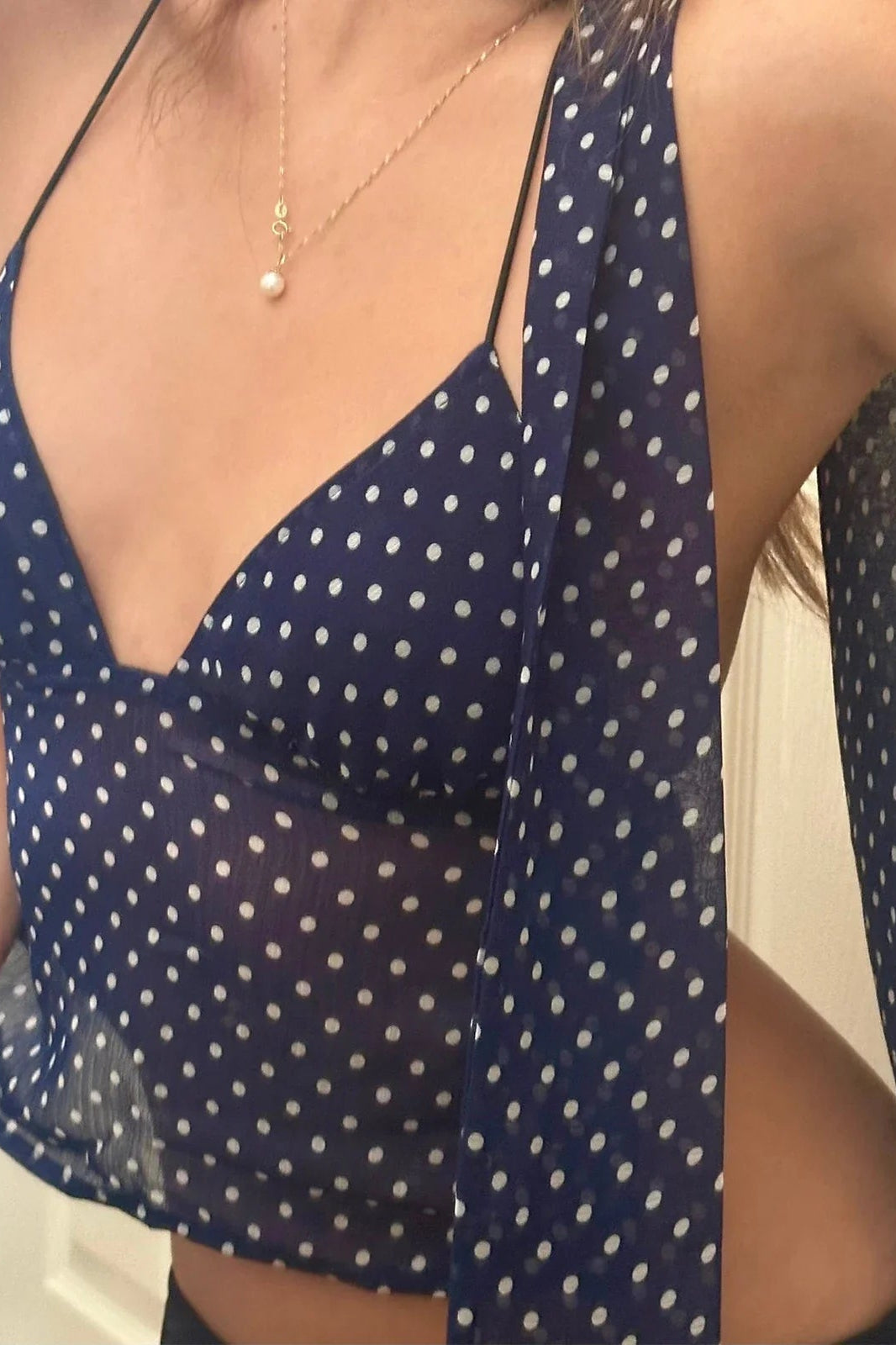 SOKYND Phoebe Polka Dot Backless Cami TopSOKYND-843415-BRO-S-75063BrownS