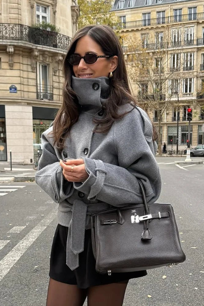 SOKYND Sara Double-Breasted Turtleneck Coat CoatSOKYND-773975-S-OS-13271S