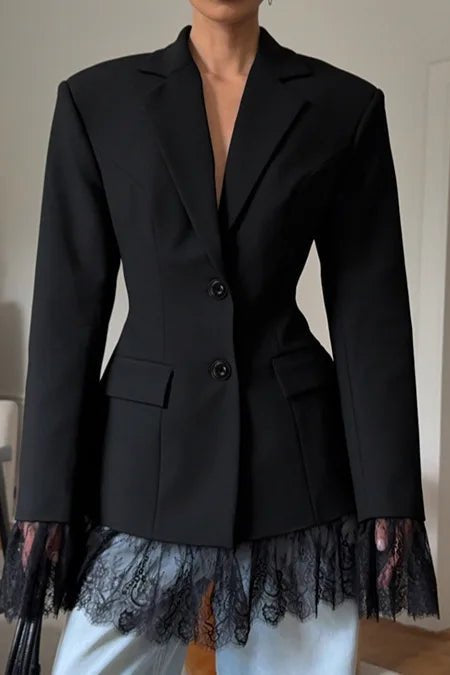 SOKYND Stephanie Blazer with Lace Details Coats & Jacketsss1772777205920201847BlackM