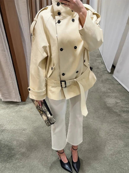 Nina Stand Collar Trench Coat