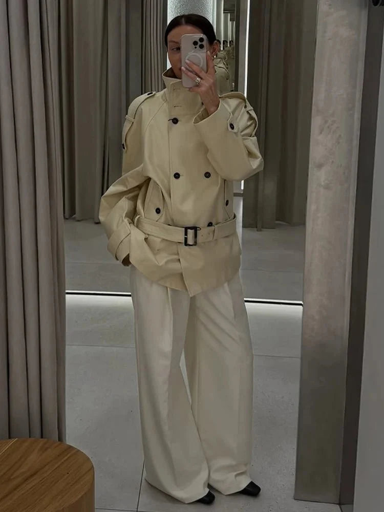 Nina Stand Collar Trench Coat