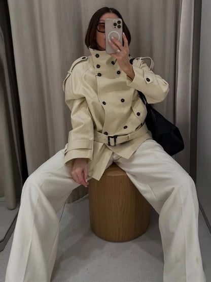 Nina Stand Collar Trench Coat