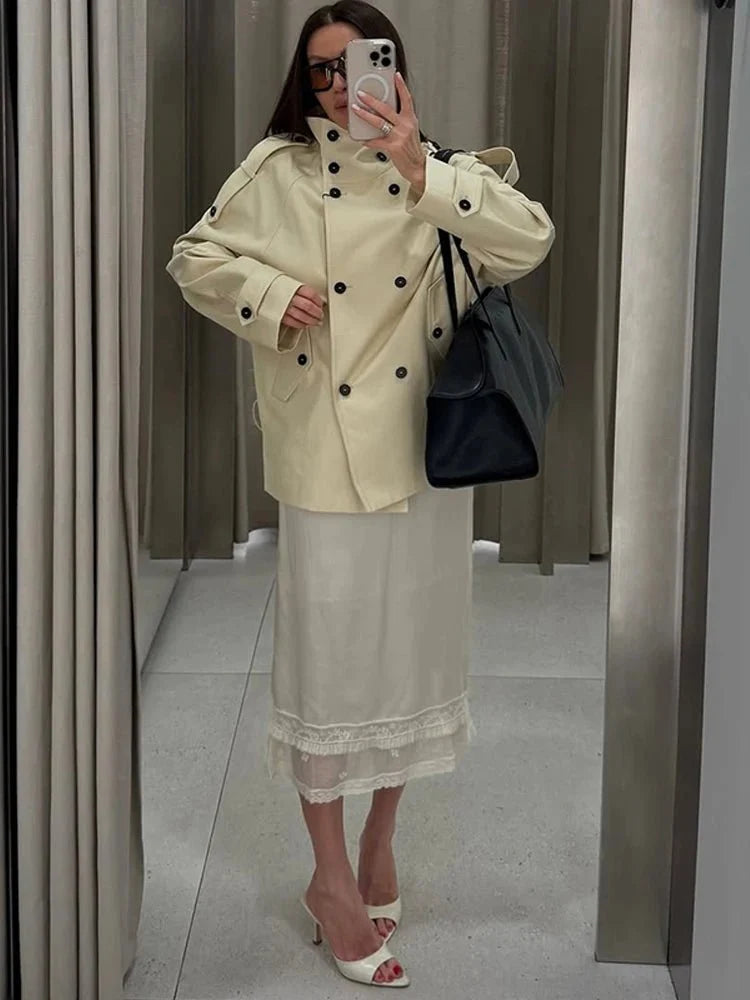 Nina Stand Collar Trench Coat