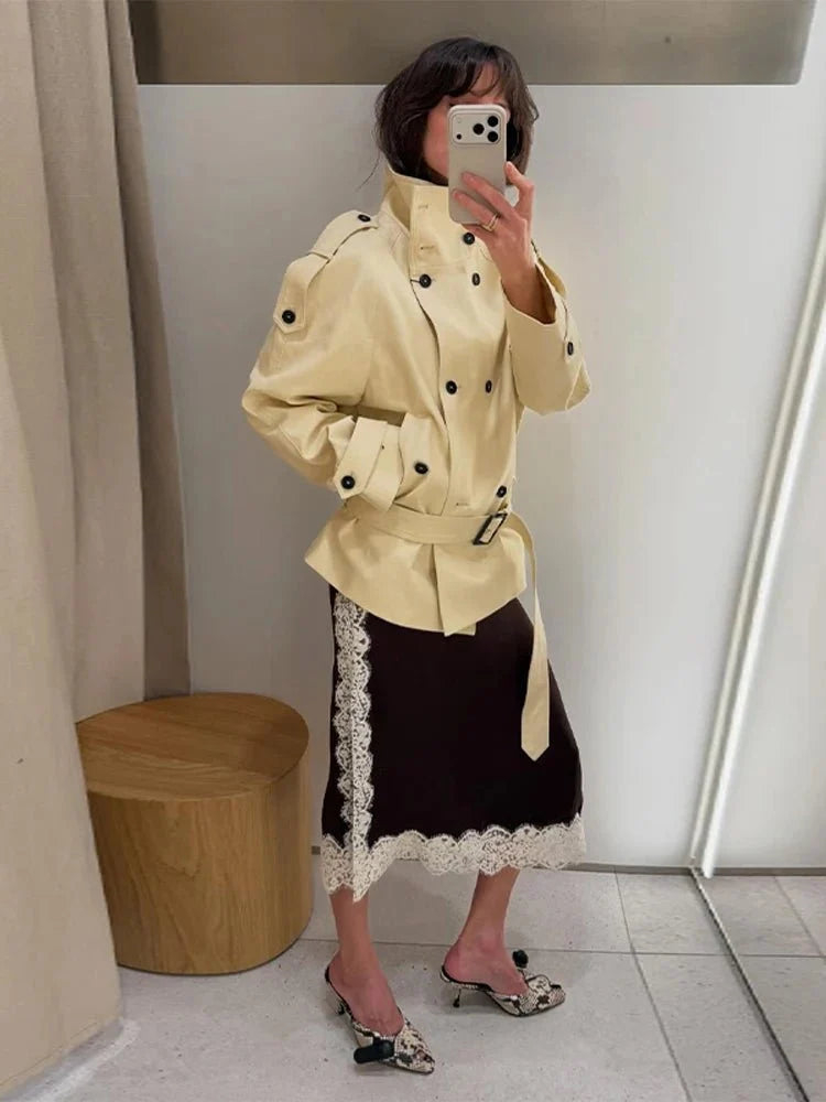 Nina Stand Collar Trench Coat