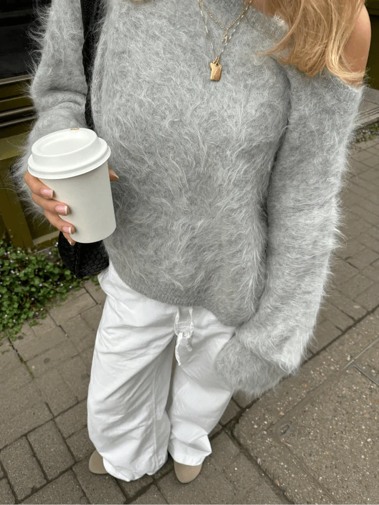 Lara Off-Shoulder Mohair Sweater