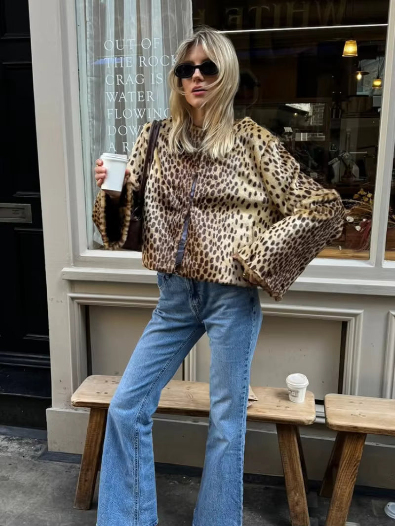 Annie Leopard Faux Fur Jacket