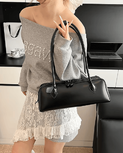 Emily Vintage Leather Baguette Bag