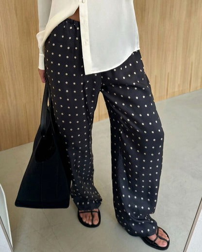 Catalina Polka Dot Satin Pants