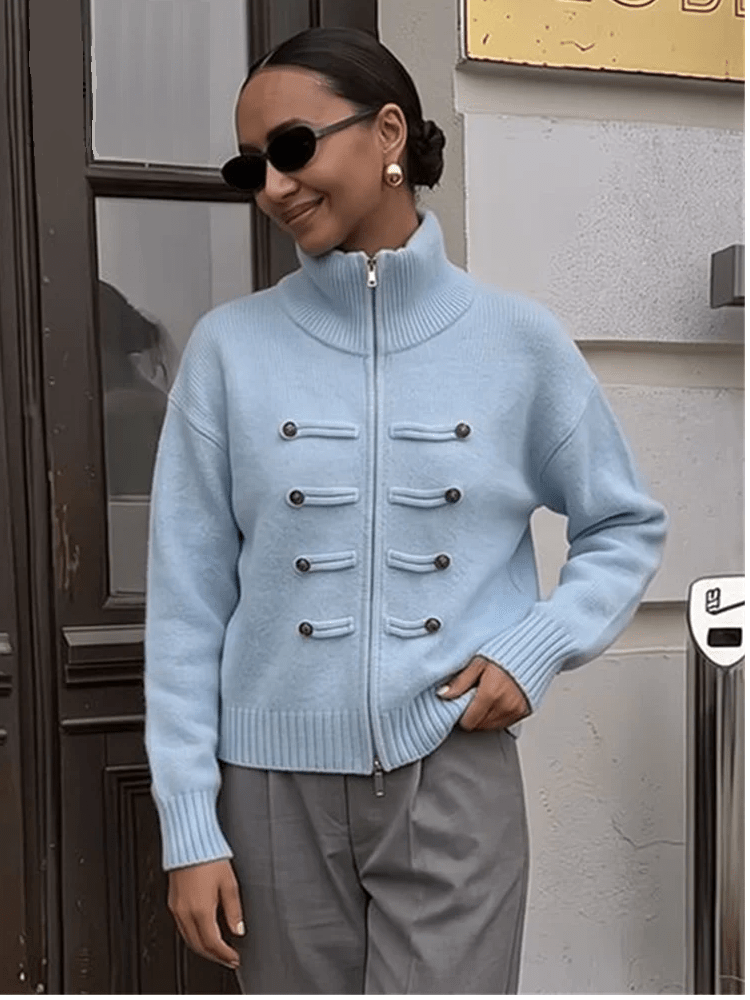 Amelia Turtleneck Zip Knit Cardigan