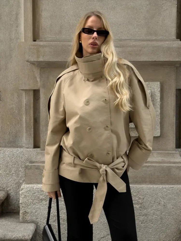 Katie High Neck Cropped Utility Trench