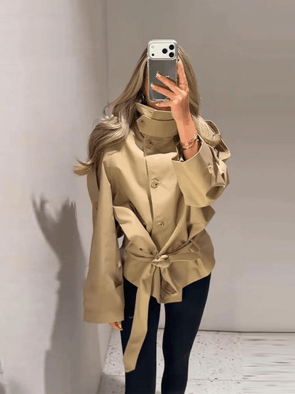 Katie High Neck Cropped Utility Trench