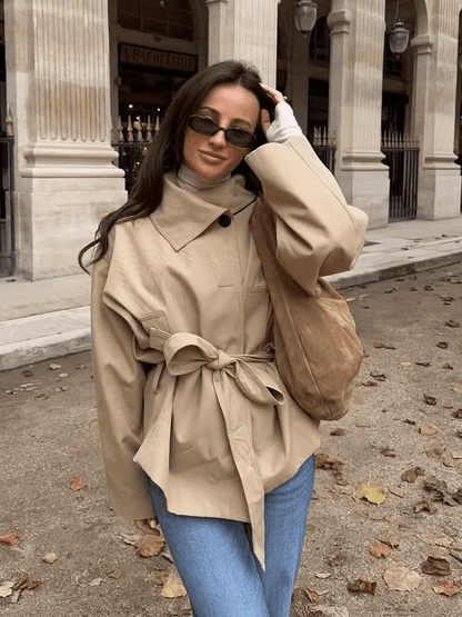 Jenny Asymmetric Belted Trench Coat