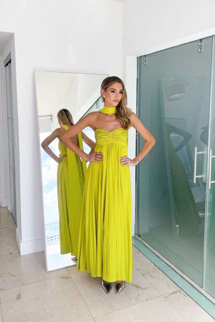 Mika Halter Ruched Maxi Dress