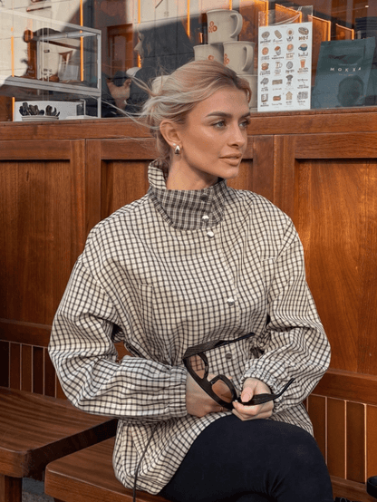 Rebecca Vintage Plaid Cinched Jacket
