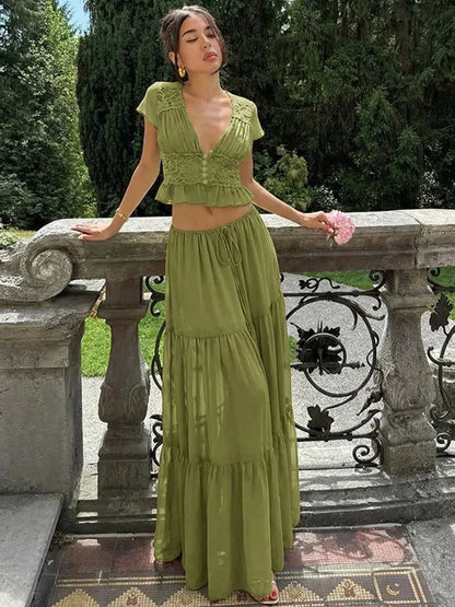 Juliana Lace Chiffon Set