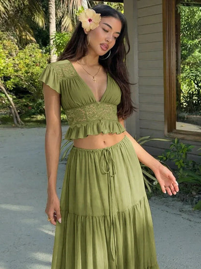 Juliana Lace Chiffon Set