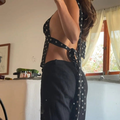 Phoebe Polka Dot Backless Cami