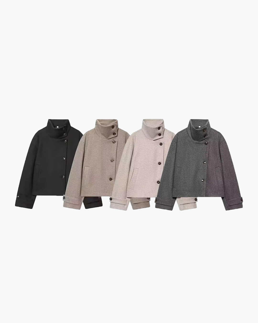 SOKYND Alice Rose Buckle Stand Collar Coat CoatSOKYND-539863-BRO-XS-31799BrownXS