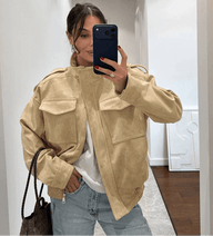 Alyssa Suede Bomber Jacket